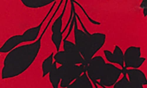 Jones New York Floral Pleat Front Top In Deep Rouge/jones Black