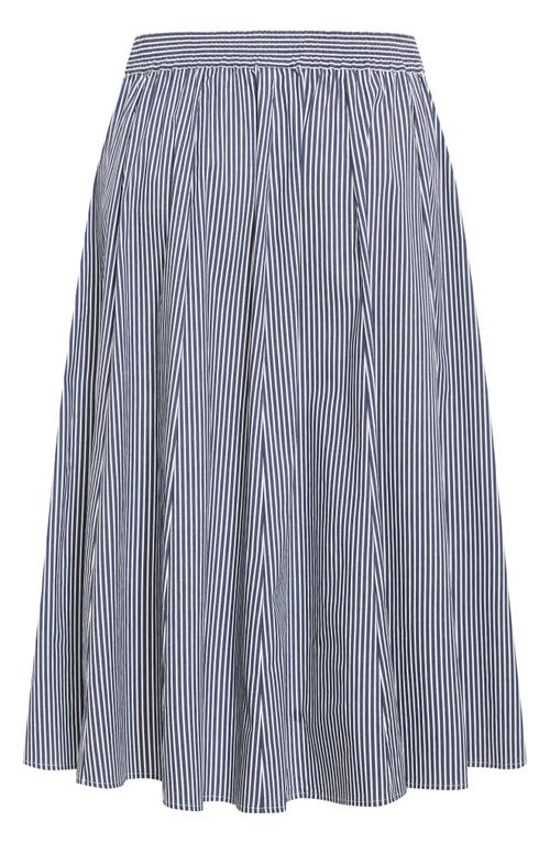 Shop City Chic Skylight Button Front Skirt In Navy/white