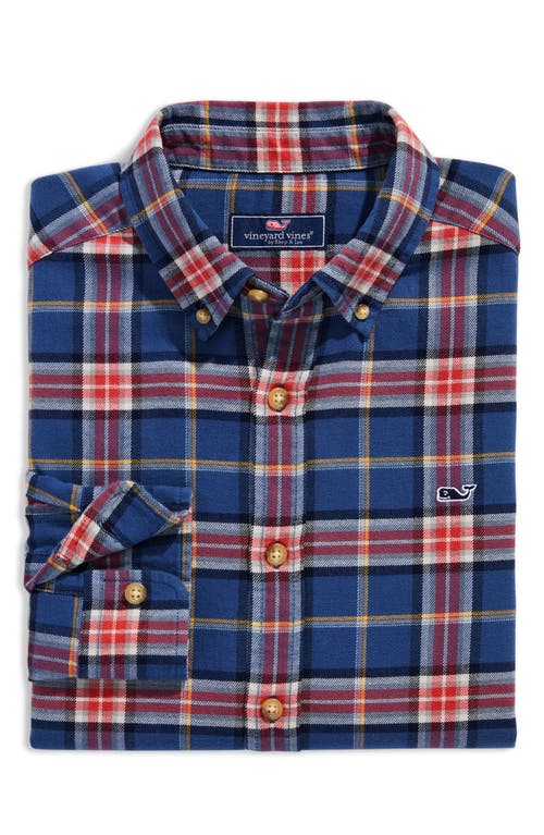 VINEYARD VINES VINEYARD VINES PLAID WHALE FLANNEL BUTTON-DOWN SHIRT 