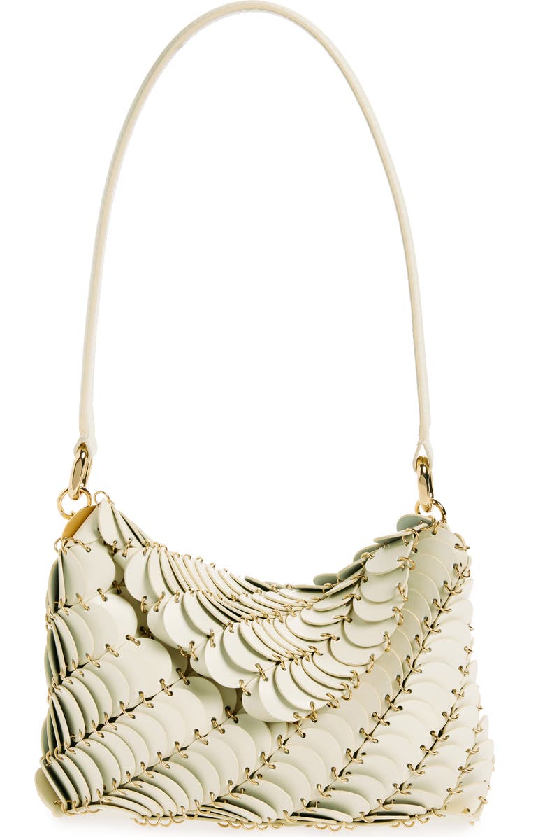 Rabanne Sac Leather Hobo Bag, Main, color, Cream / Gold