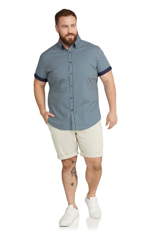 Shop Johnny Bigg Eagen Stretch Short Sleeve Button-down Shirt In Navy