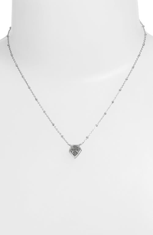 Shop Kendra Scott Tess Station Chain Pendant Necklace In Silver/platinum Drusy