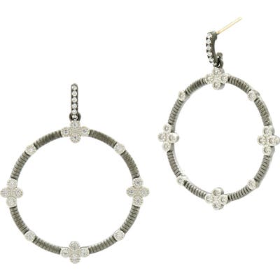 Freida Rothman Four-Clover Point Frontal Hoop Earrings