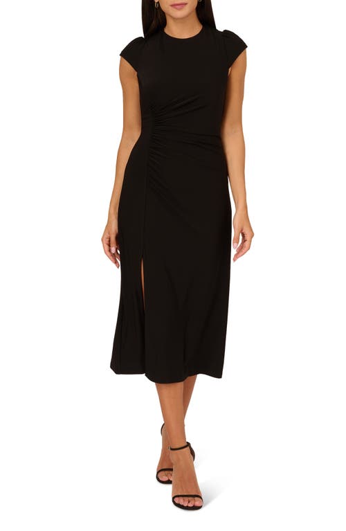 Adrianna Papell Jersey Midi Dress in Black at Nordstrom, Size 14