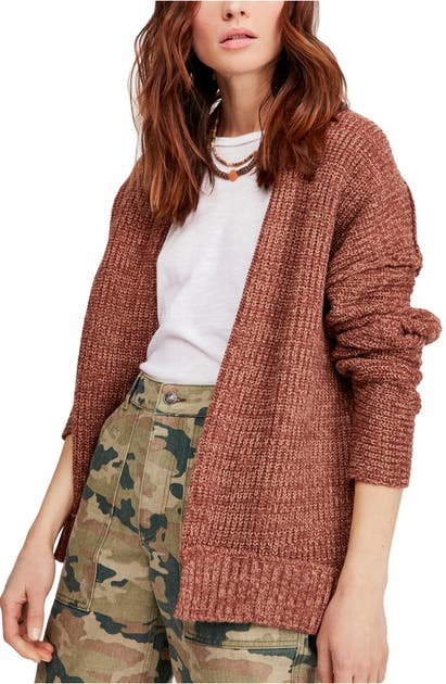 Free People High Hopes Cardigan In Chocolate