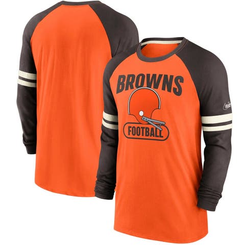 Cleveland Browns Tommy Hilfiger Women's Mesh Raglan Long Sleeve T-Shirt -  White/Orange