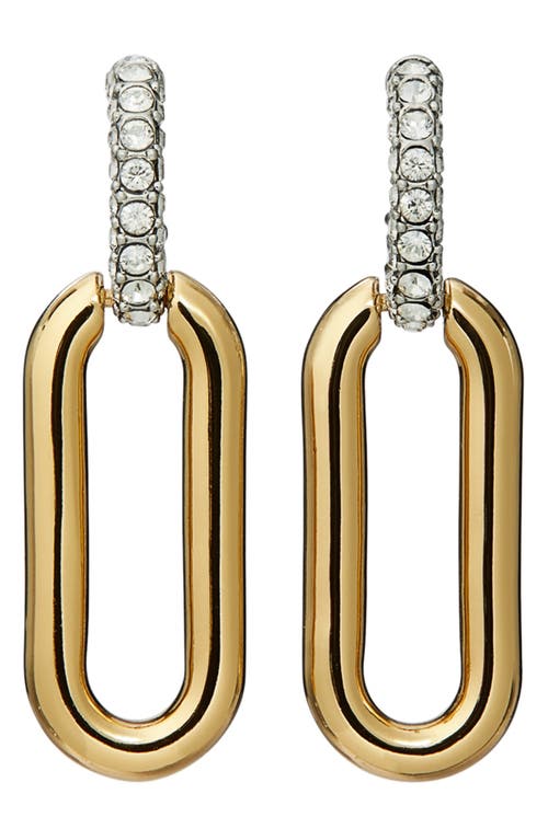 Tory Burch Roxanne Link Earrings In Tory Gold/crystal