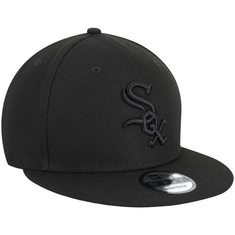 Shop New Era Chicago White Sox  Black On Black 9fifty Team Snapback Adjustable Hat