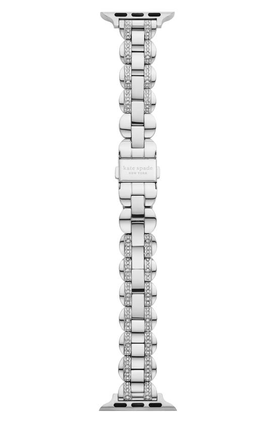 Shop Kate Spade New York Scallop 16mm Apple Watch® Pavé Bracelet Watchband In Stainless