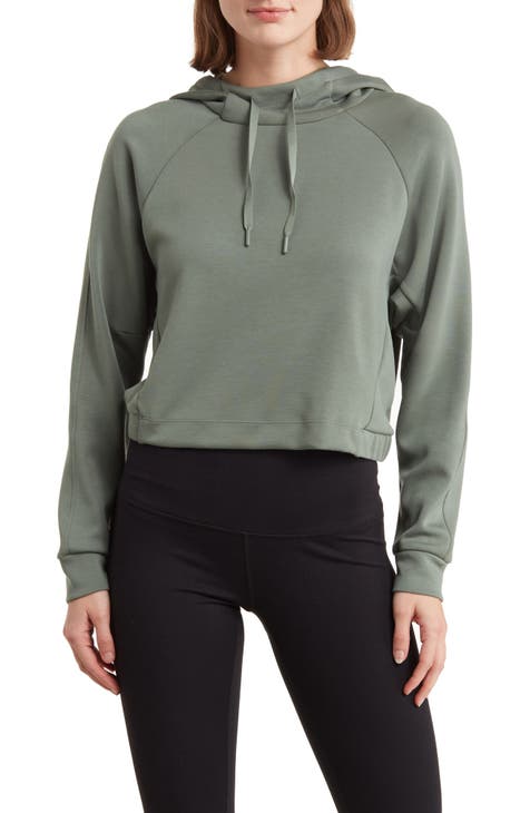 90 Degree By Reflex - Women's Brushed Crossover Cowl Hoodie - Iron - Small