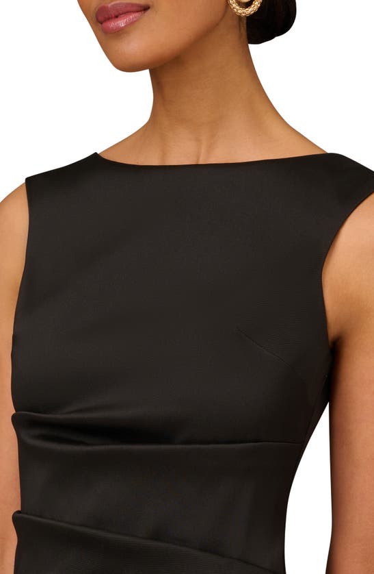 Aidan Mattox Stretch Mikado Cocktail Midi Dress In Black