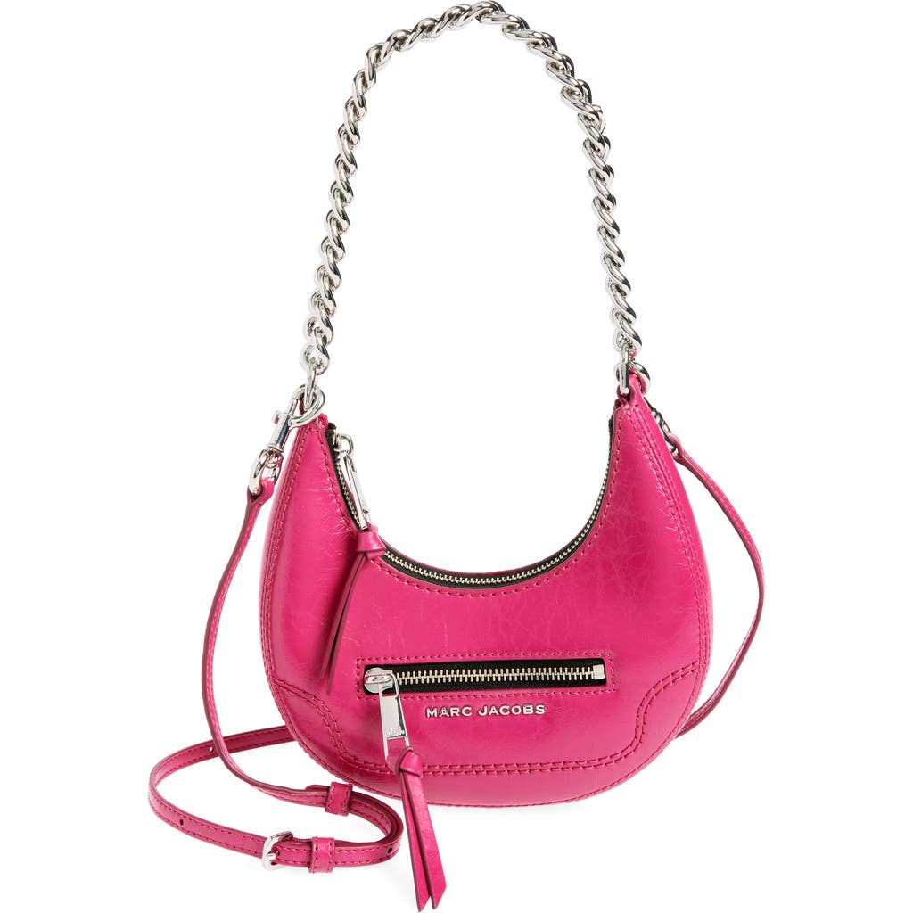 MARC JACOBS MARC JACOBS MINI CRESCENT CRINKLE LEATHER CROSSBODY BAG