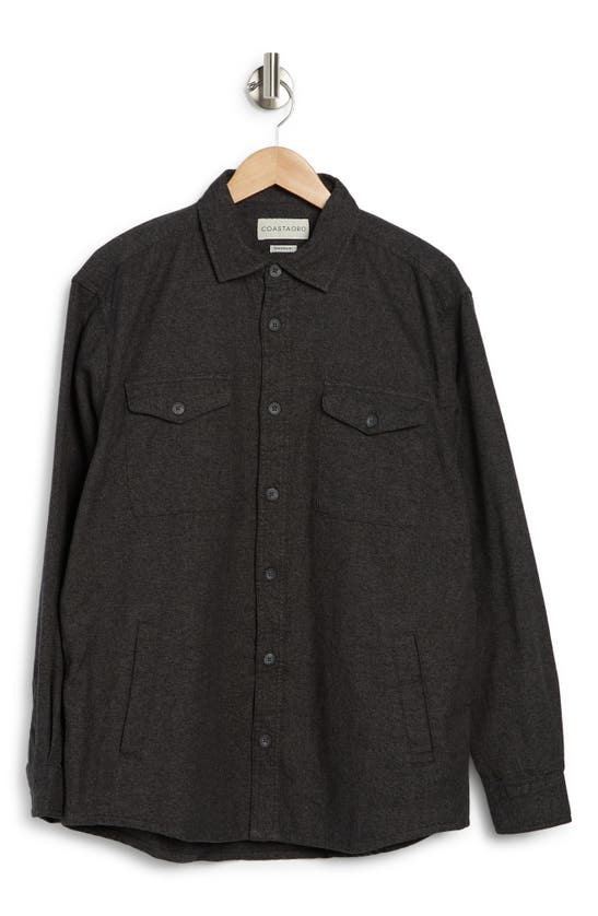 Coastaoro Cotton Shirt Jacket In Charcoal