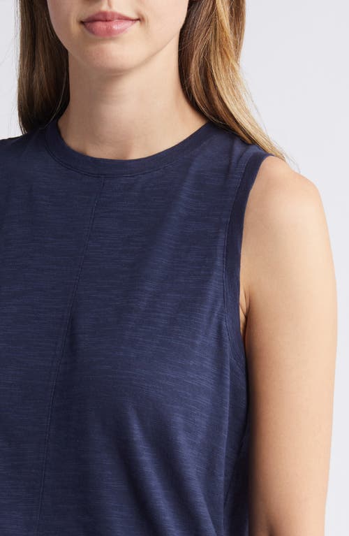 Shop Caslonr Caslon(r) Sleeveless Cotton Blend Crewneck T-shirt In Navy Blazer