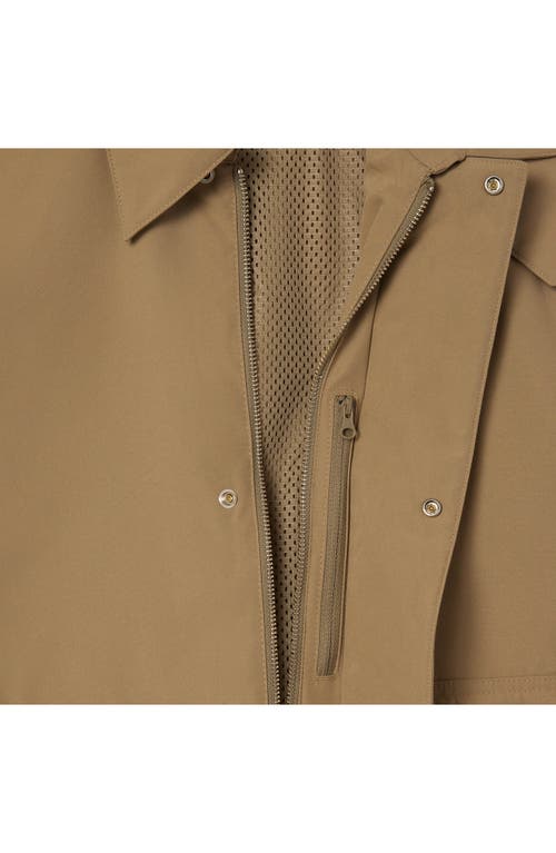 Lacoste Short Lightweight Water-repellent Parka Jack In Ladigue/farine
