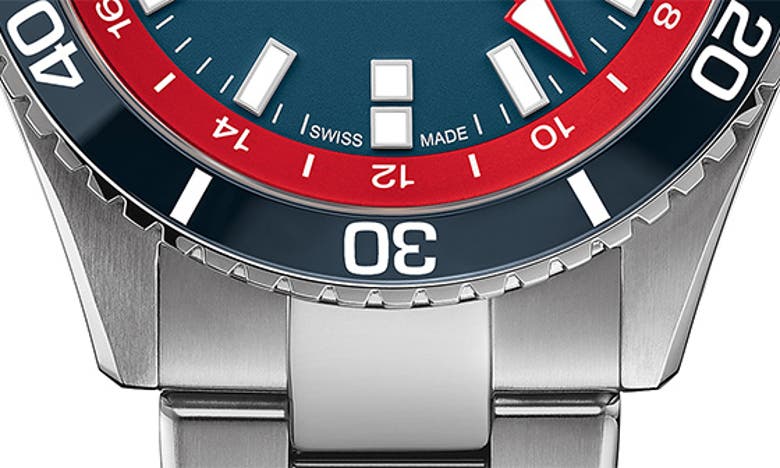 Mido Ocean Star Gmt Automatic Bracelet Watch & Fabric Strap Gift Set, 44mm In Blue
