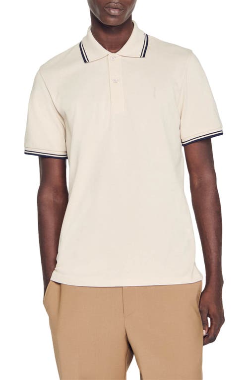 sandro Vertical Logo Embroidered Polo at Nordstrom,