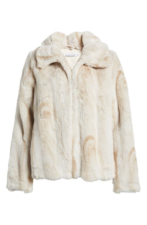 Shop Brave + True Brave+true Steinway Faux Fur Jacket In Linear Vanilla