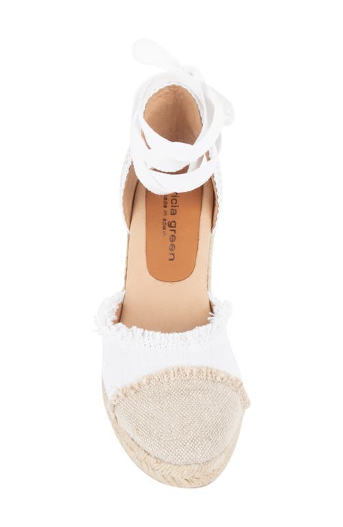 Shop Patricia Green Elle Cap Toe Ankle Tie Espadrille In White/camel