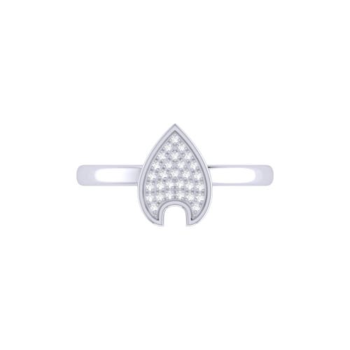 Luvmyjewelry Rain Drop Sterling Silver Diamond Ring In Silver