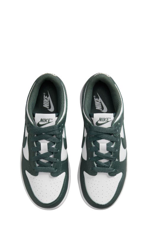 Nike Big Kids Green & White Dunk Low Sneakers In White/vintage Green/white