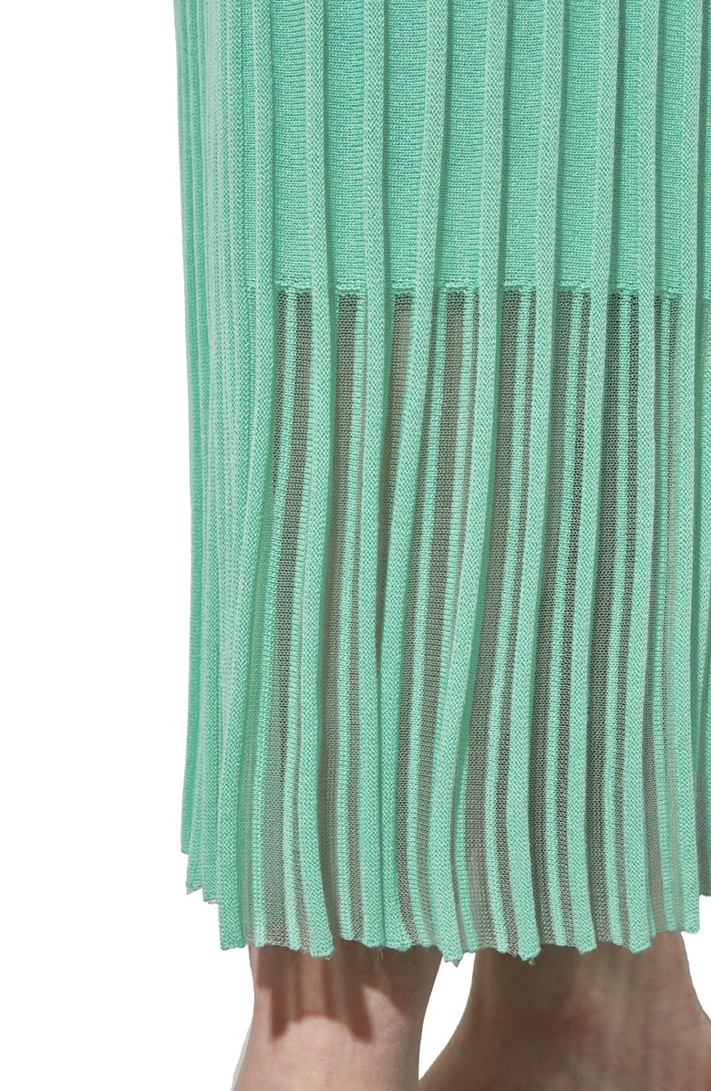 Ming Wang Textured Stripe Sheer Hem Midi Skirt, Alternate, color, 