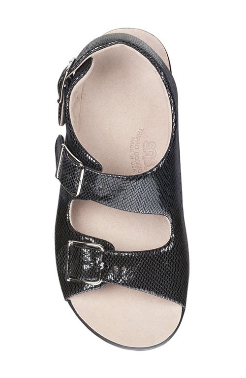 Sas Relaxed Slingback Sandal In Black Snake