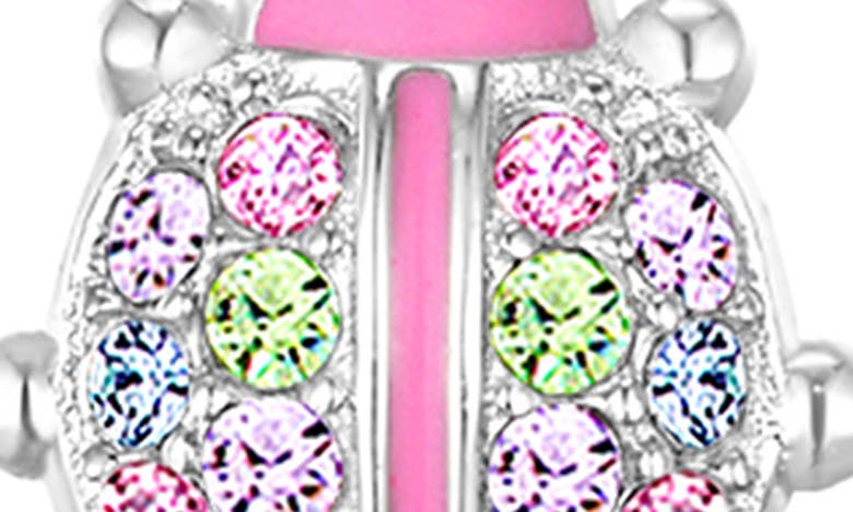 Shop Chanteur Kids' Ladybug Stud Earrings In Pink/ Multi