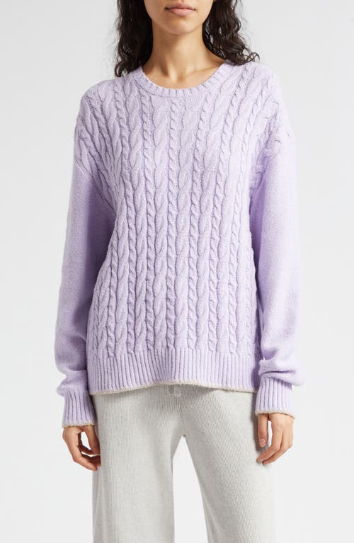 ATM Anthony Thomas Melillo Cable Crewneck Sweater Pale Orchid at Nordstrom,