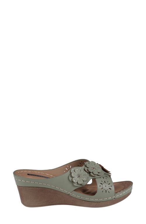 Shop Good Choice New York Miller Platform Wedge Slide Sandal In Green