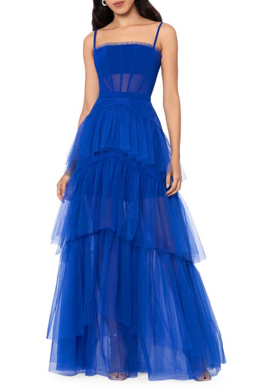 Betsy & Adam Tiered Tulle Ruffle Gown at Nordstrom,