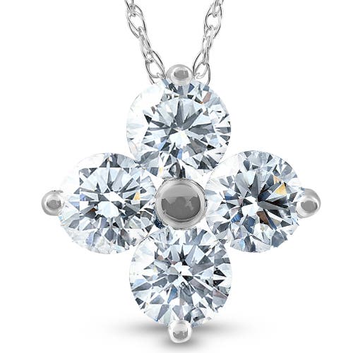 Bliss Diamond 1 Ct Diamond 4-stone Pendant 14k White Gold Ex3 Lab Grown Necklace In 14k White Gold