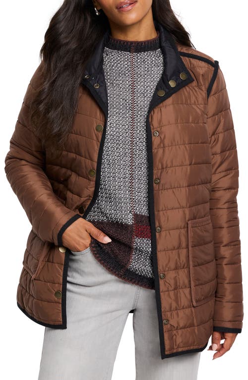 Shop Nic + Zoe Nic+zoe Allovette Reversible Quilted Jacket In Brown Multi