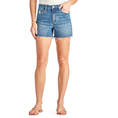 Sam Edelman The Stiletto Raw Hem Cutoff Denim Shorts, Blue