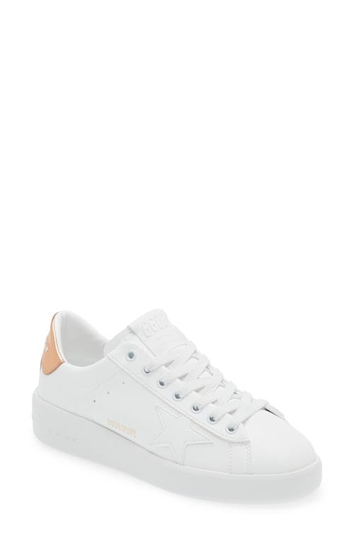 Golden Goose Pure-star Lace-up Sneakers In White/bronze