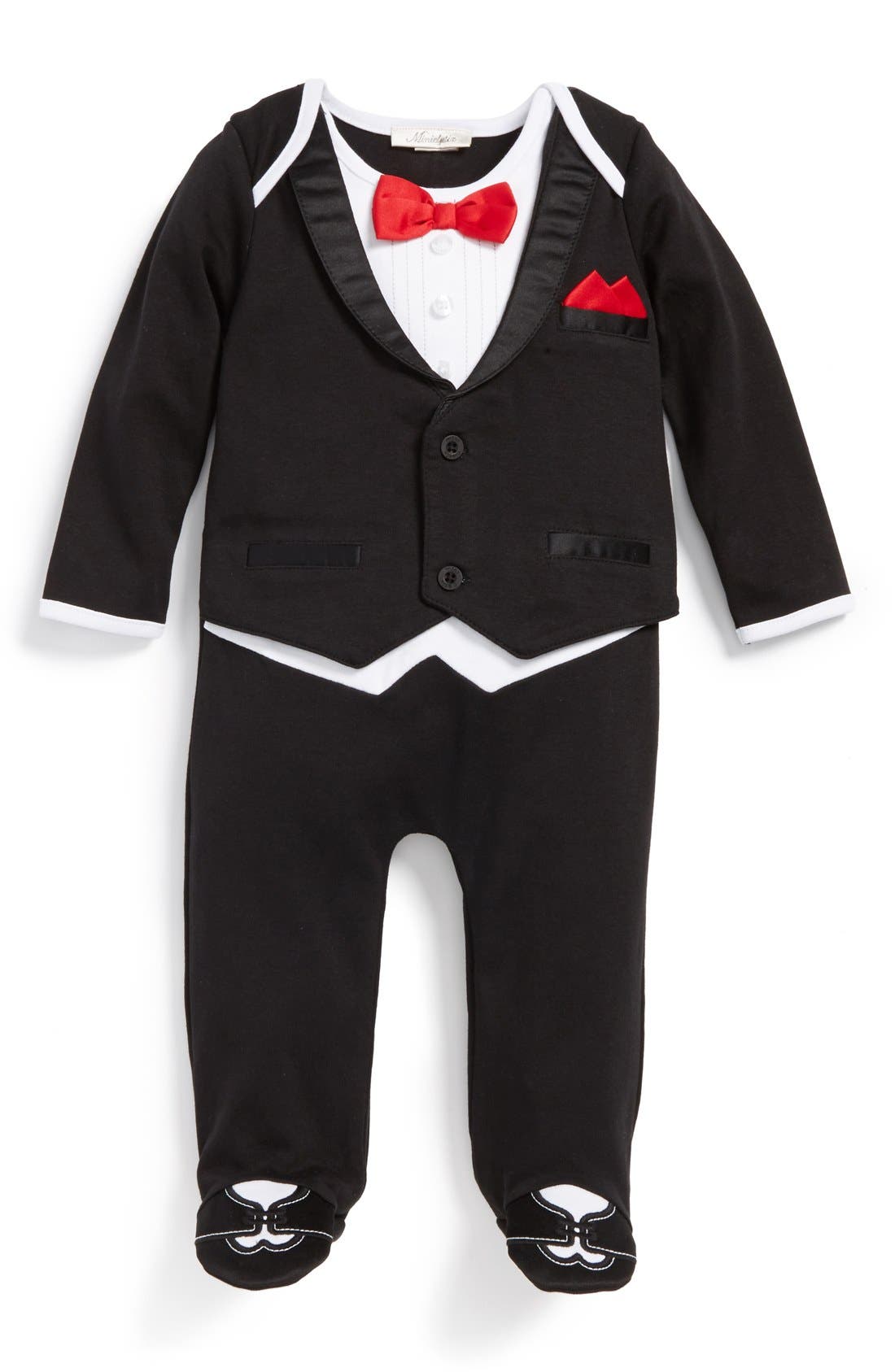Miniclasix Tuxedo OnePiece (Baby Boys) Nordstrom