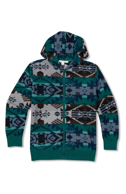 Threads 4 Thought Kids' Print Zip-Up Hooded Fleece Jacket at Nordstrom,