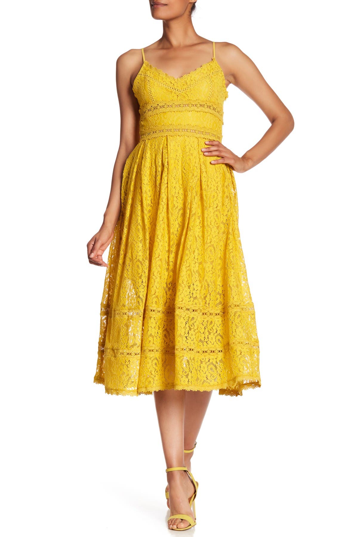 mustard color midi dress