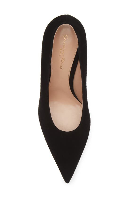 Shop Gianvito Rossi Pointed Toe Suede Pump In Nero