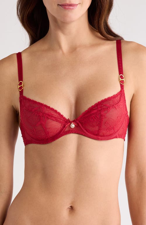 Chantelle Lingerie Orchids Underwire Plunge Bra in Passion Red 