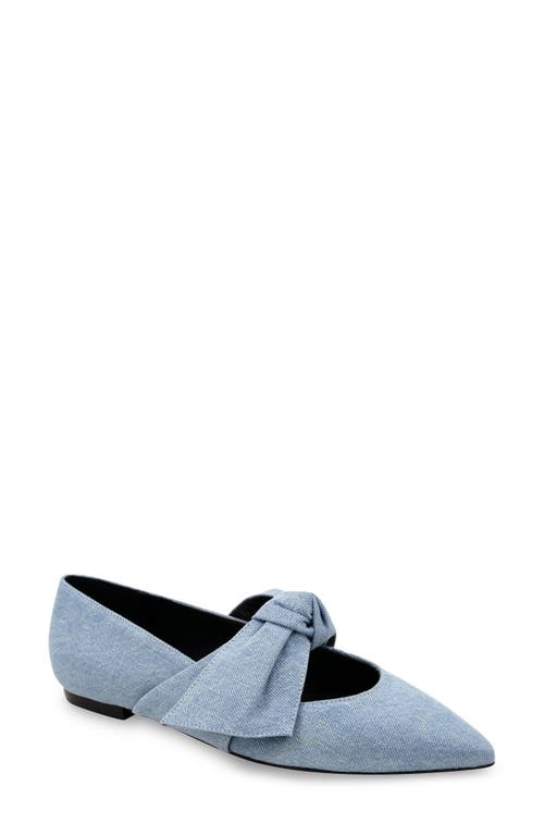 Prely Pointed Toe Flat in Denim