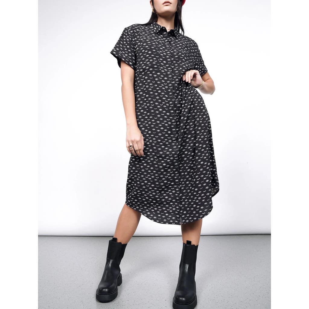 Wildfang The Empower Shirt Dress In Wink Black