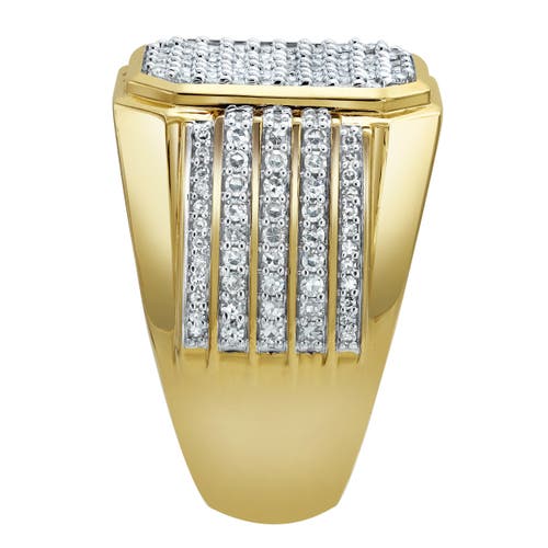 Shop Luvmyjewelry Hexwall 14k Yellow Gold Diamond Men Statement Ring