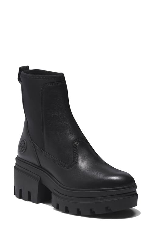 Timberland Everleigh Platform Chelsea Boot in Black Full Grain at Nordstrom, Size 9