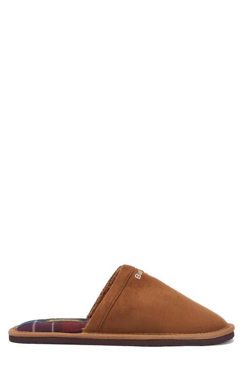 Shop Barbour Everitt Sueded Mule Slipper In Camel Beige