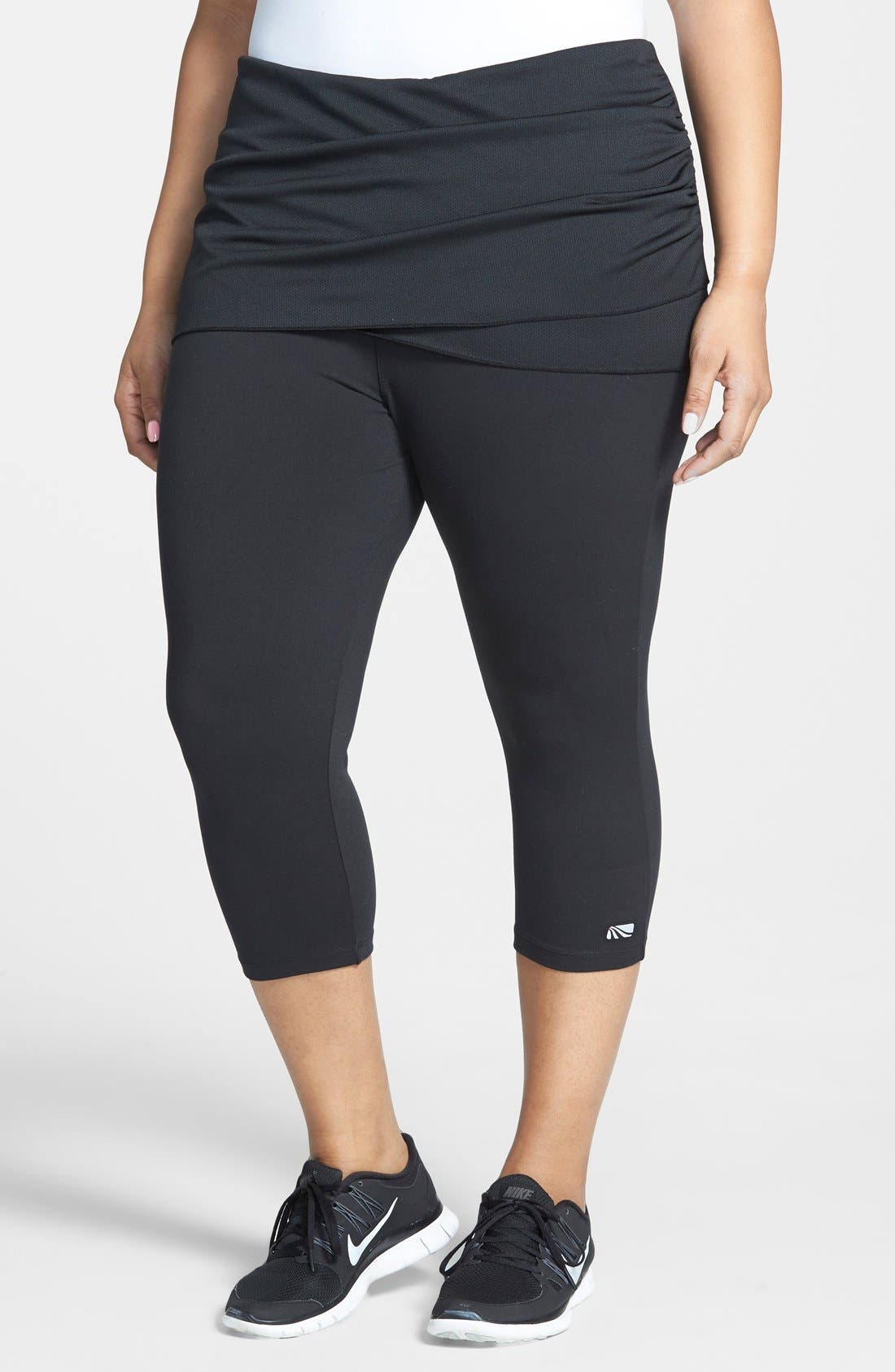Marika Curves 'Alice' Skirted Capri Leggings (Plus Size) Nordstrom