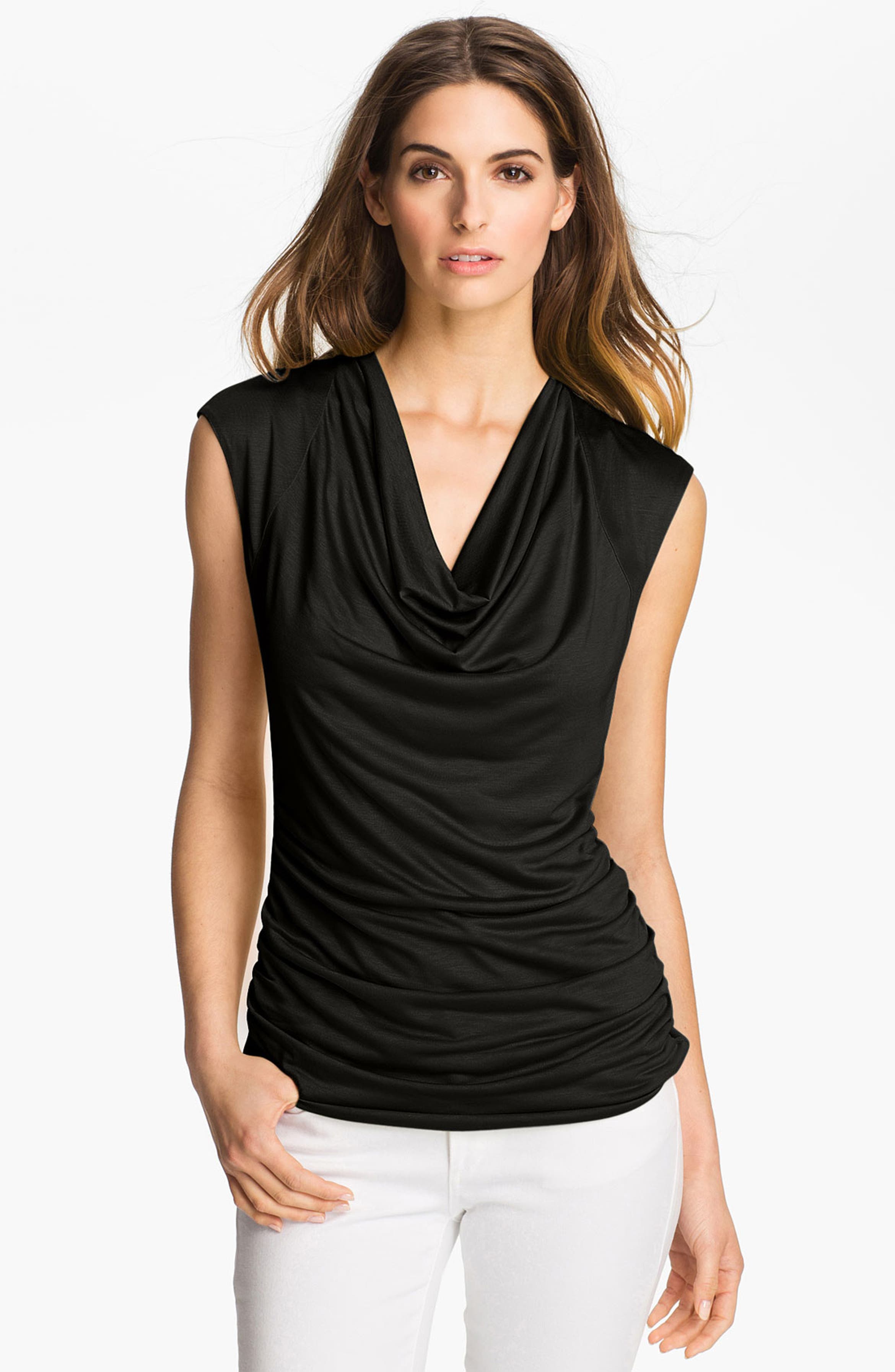 Classiques Entier® Drape Neck Jersey Top | Nordstrom