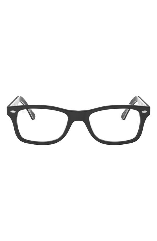 Shop Ray Ban 53mm Square Optical Glasses In Black