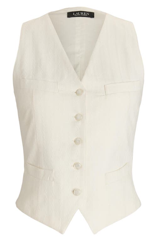 Shop Lauren Ralph Lauren Cotton Canvas Vest In Mascarpone Cream