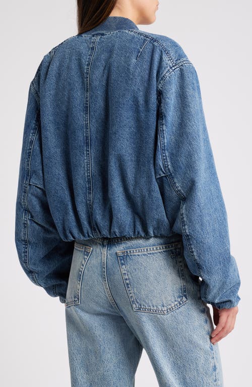 Shop Rag & Bone Maggie Crop Denim Bomber Jacket In Amara